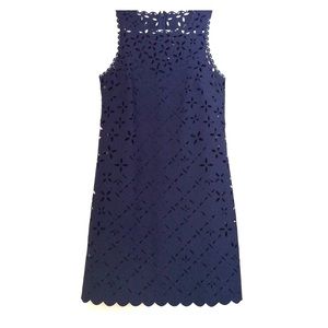 J Crew blue laser cut dress, Sz 0